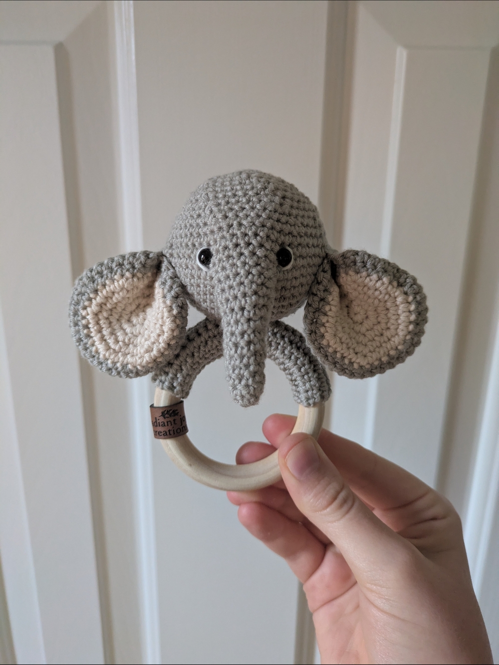 Handmade 100% Cotton Elephant Teether Rattle